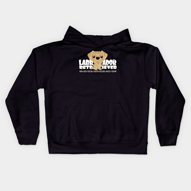 Labrador Retriever (Yellow) - DGBighead Kids Hoodie by DoggyGraphics